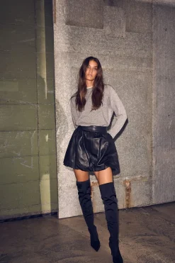 Hlaballoon Leather Skirt HL10384