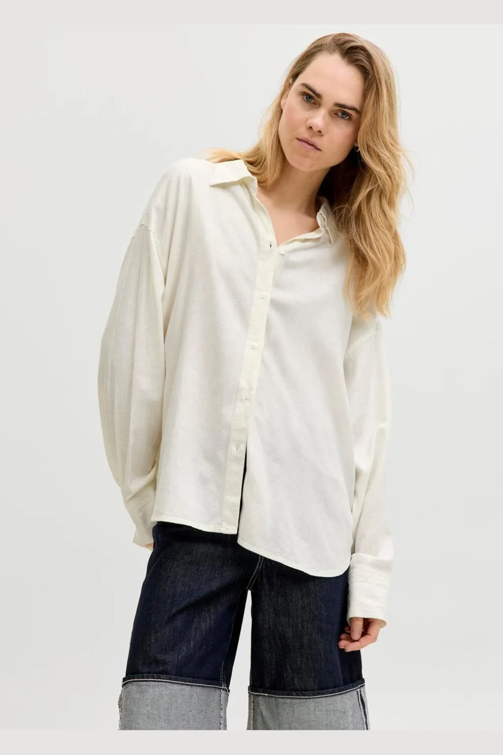 Jxalmira Linen Blend Ls Shirt Ln