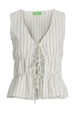 Jxalmira Linen Blend Tie Sl Top Ln
