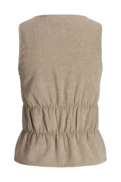 Jxalmira Linen Blend Tie Sl Top Ln