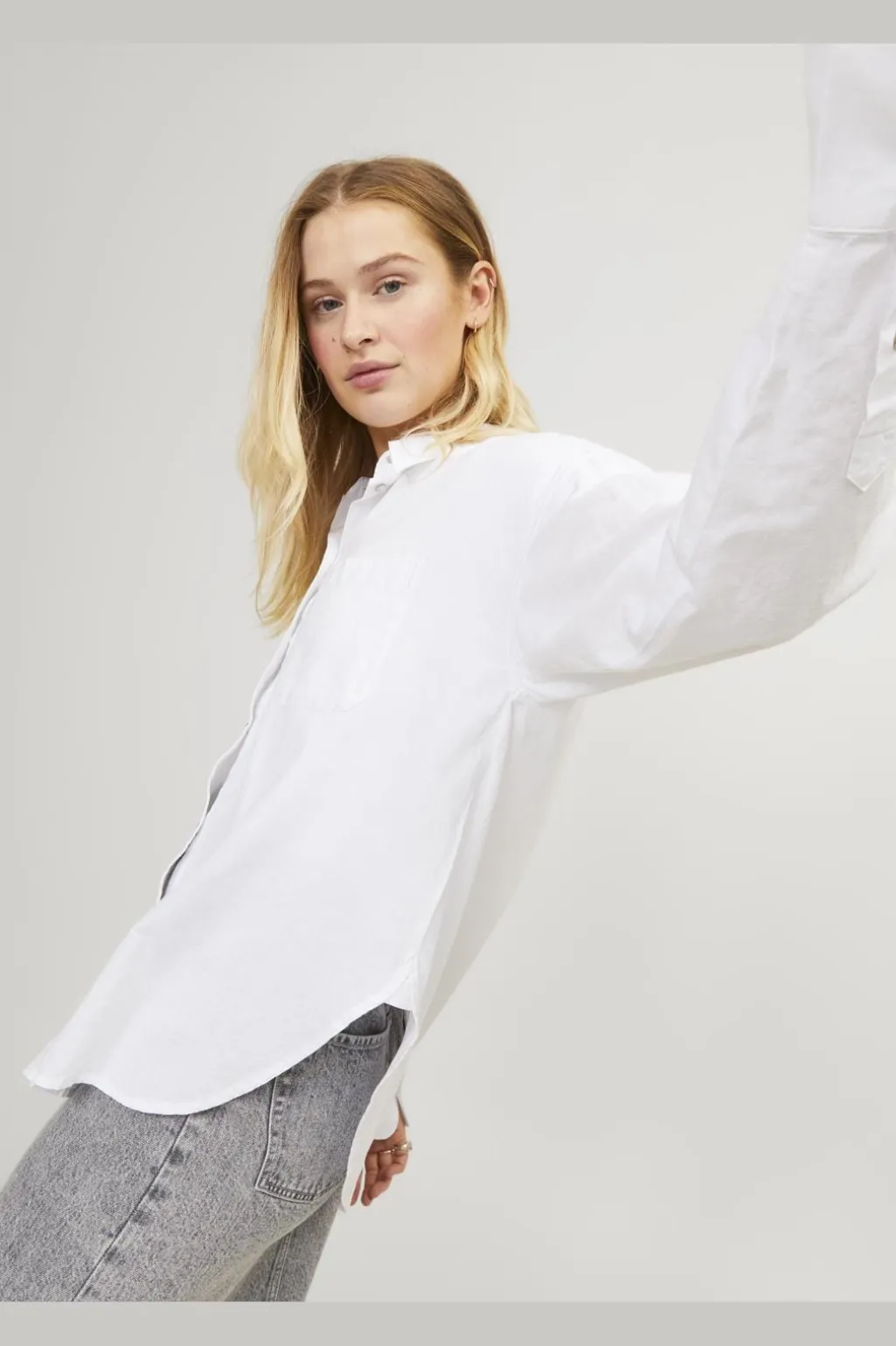 Jxjamie Ls Rlx Linen Blend Shirt Sn
