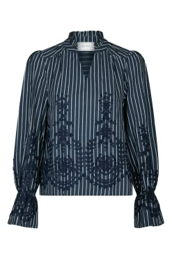 Nnamara Stripe Emb Blouse 163363