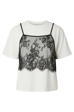 Pcfnug Ls Lace Singlet Layer Tee