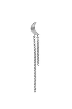 Stpetit Bella Moon Earring With Two Chains Silver