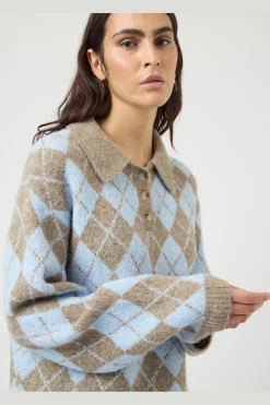 Yaschelli Ls Polo Knit Pullover