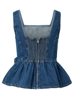 Yaselsie Sl Peplum Denim Top